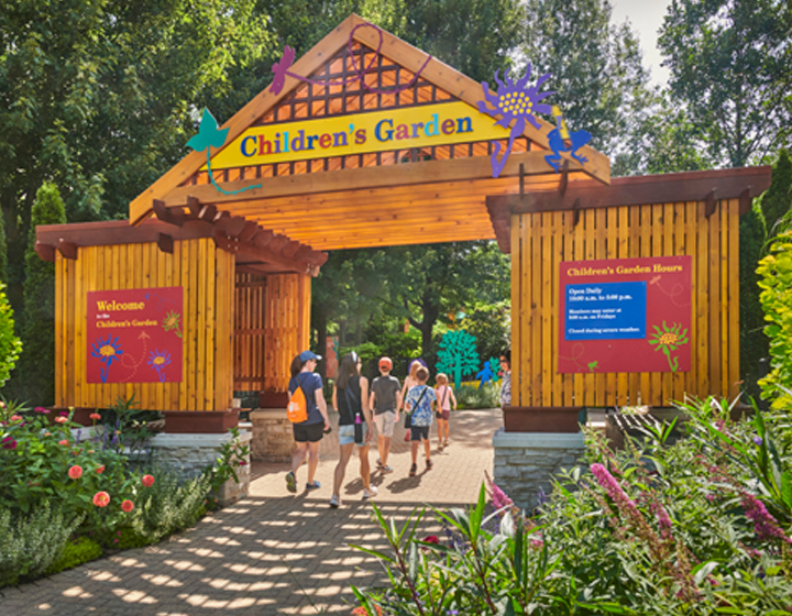 Guests enter the Children's Garden in Summer