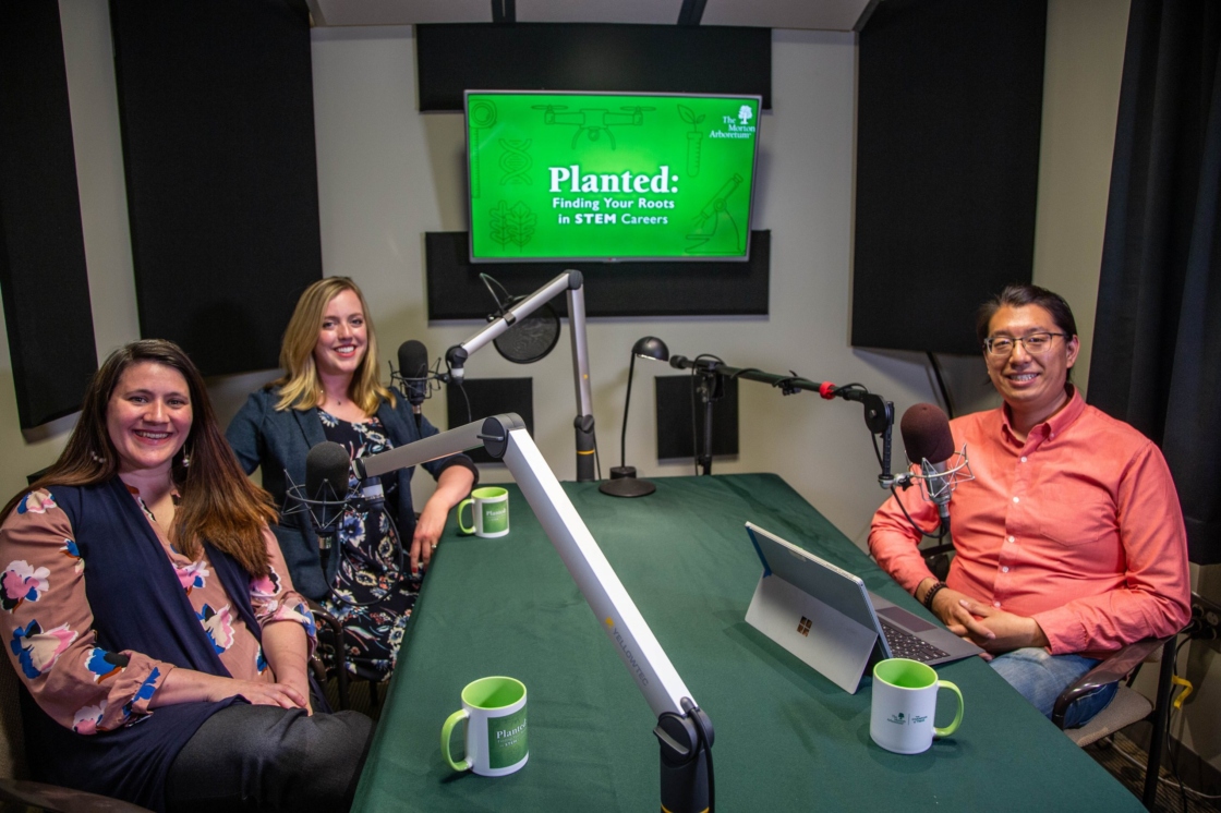 Planted Podcast hosts with Marvin Lo who they are interviewing