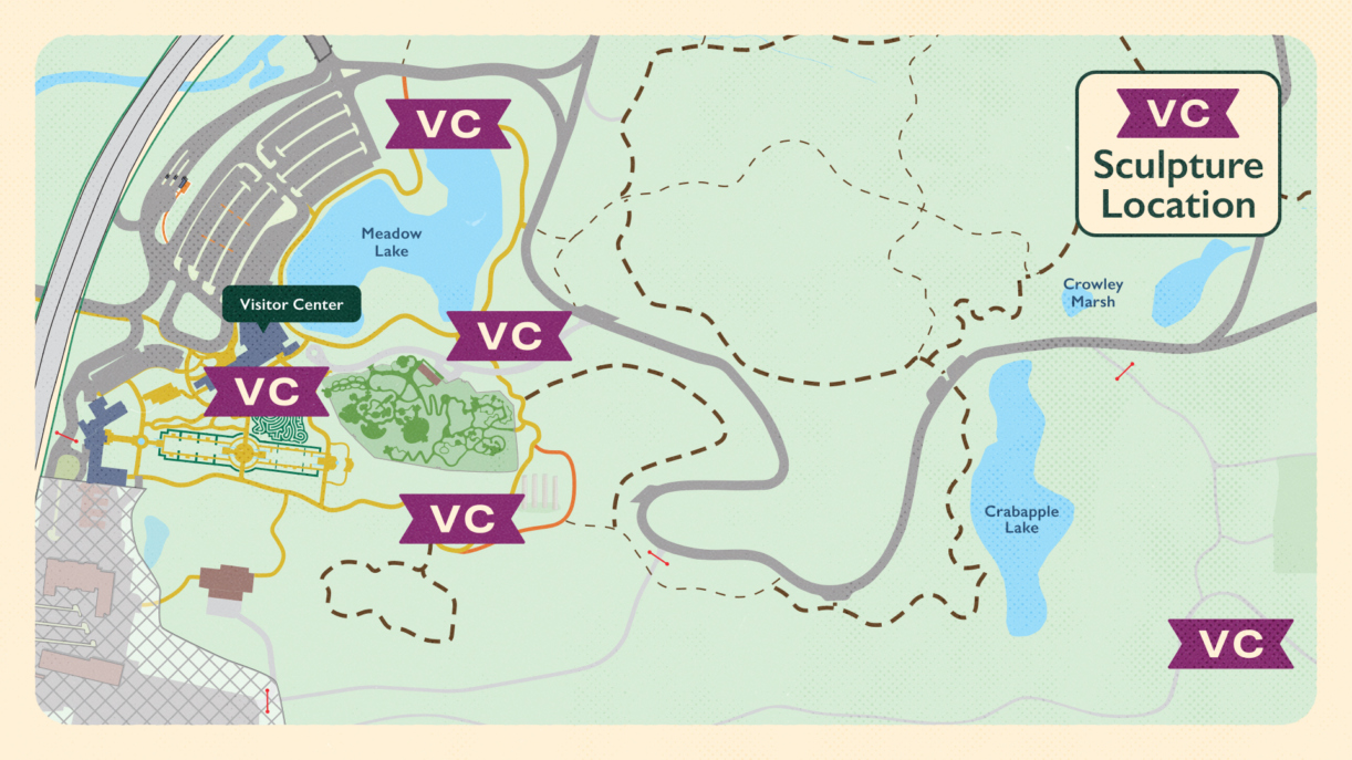 Map of Vivid Creatures sculpture locations.