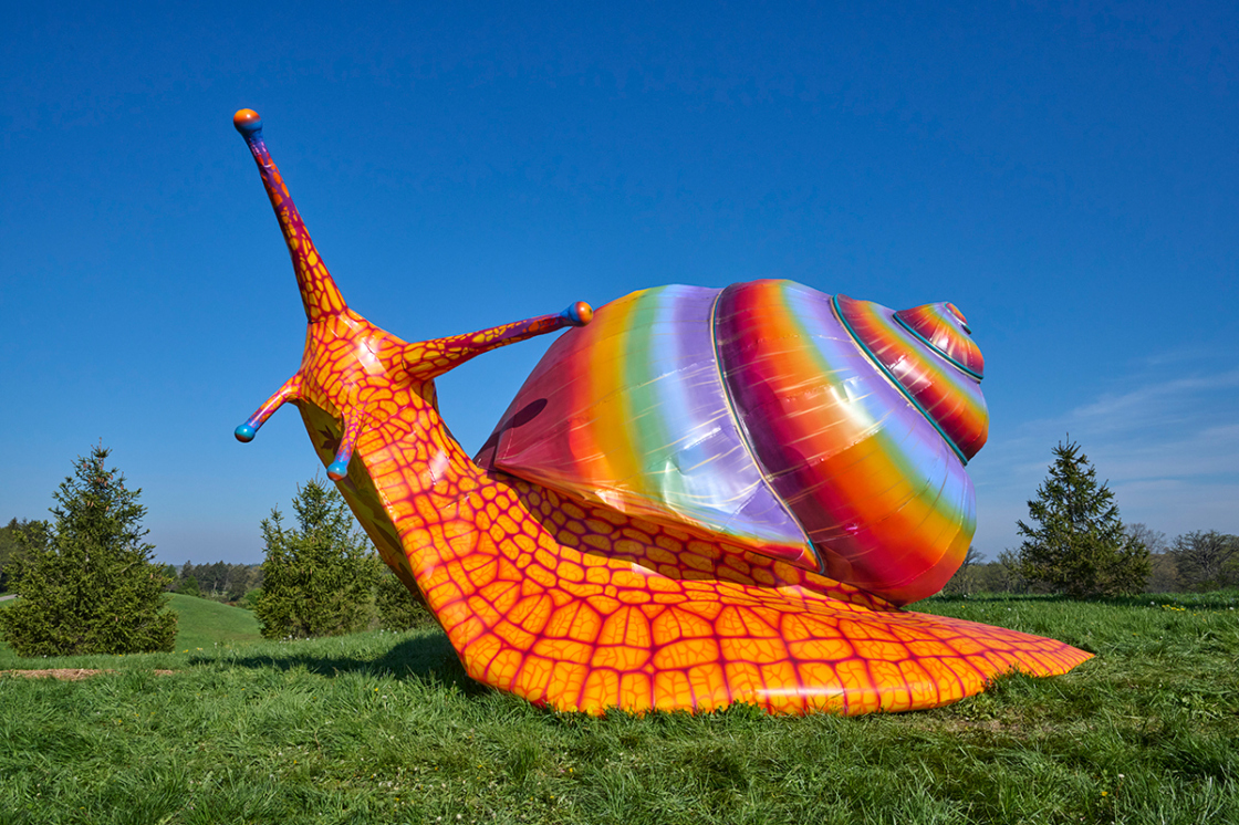 Spectra, a snail, is a sculpture in the Vivid Creatures exhibition